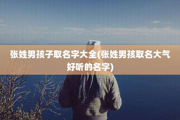 张姓男孩子取名字大全(张姓男孩取名大气好听的名字)