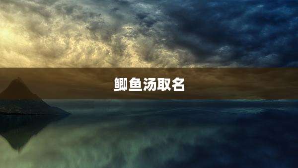 鲫鱼汤取名