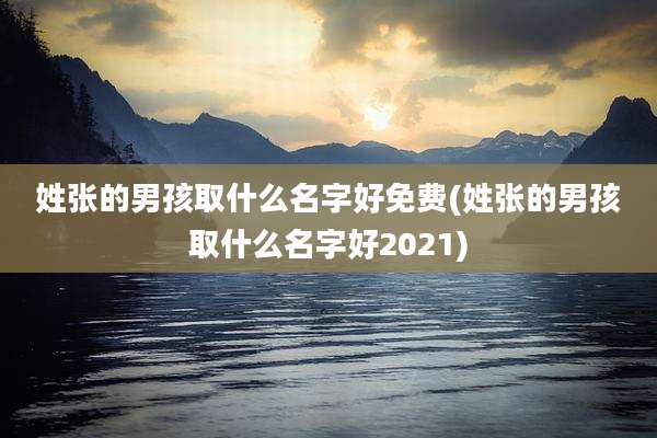 姓张的男孩取什么名字好免费(姓张的男孩取什么名字好2021)