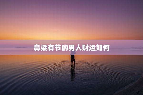 鼻梁有节的男人财运如何