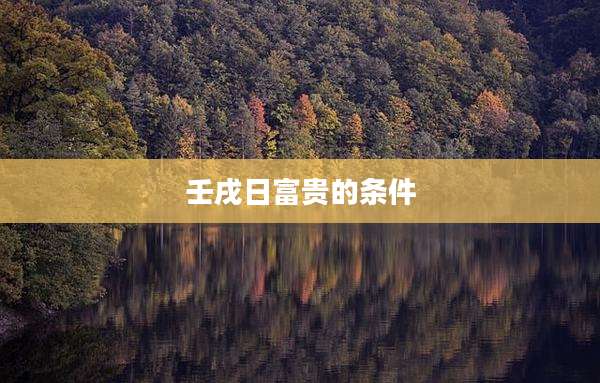 壬戌日富贵的条件