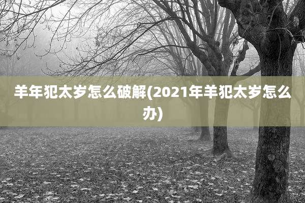 羊年犯太岁怎么破解(2021年羊犯太岁怎么办)