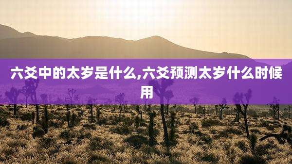 六爻中的太岁是什么,六爻预测太岁什么时候用