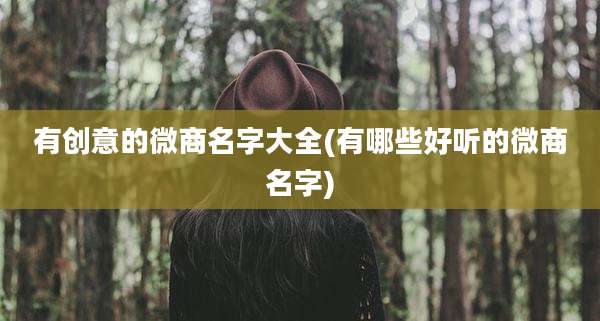 有创意的微商名字大全(有哪些好听的微商名字)