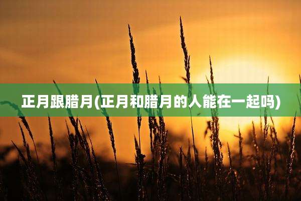 正月跟腊月(正月和腊月的人能在一起吗)
