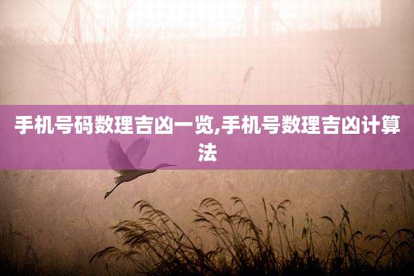 手机号码数理吉凶一览,手机号数理吉凶计算法
