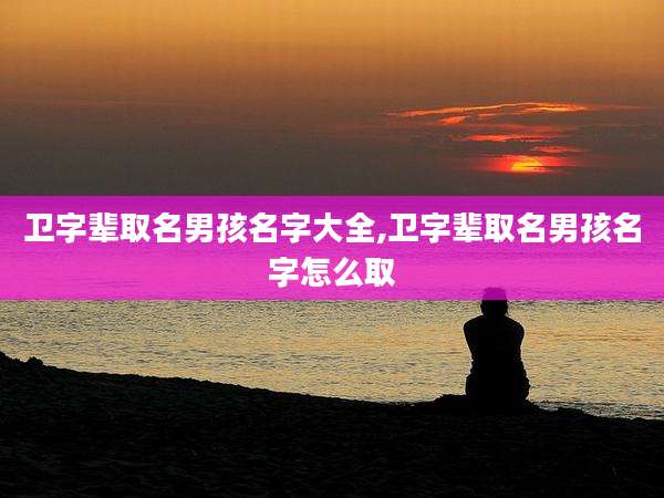 卫字辈取名男孩名字大全,卫字辈取名男孩名字怎么取