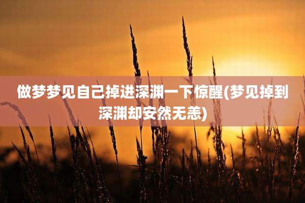 做梦梦见自己掉进深渊一下惊醒(梦见掉到深渊却安然无恙)