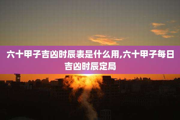 六十甲子吉凶时辰表是什么用,六十甲子每日吉凶时辰定局