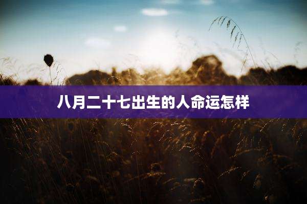 八月二十七出生的人命运怎样