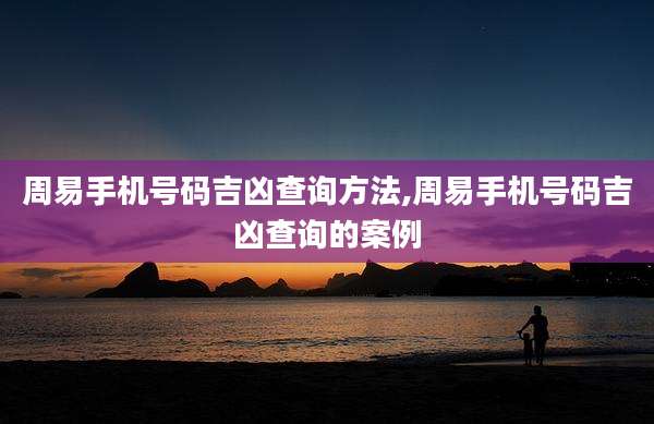 周易手机号码吉凶查询方法,周易手机号码吉凶查询的案例