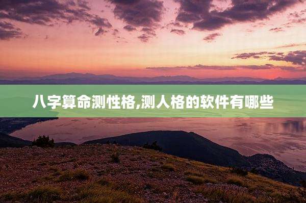 八字算命测性格,测人格的软件有哪些