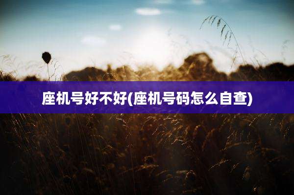座机号好不好(座机号码怎么自查)