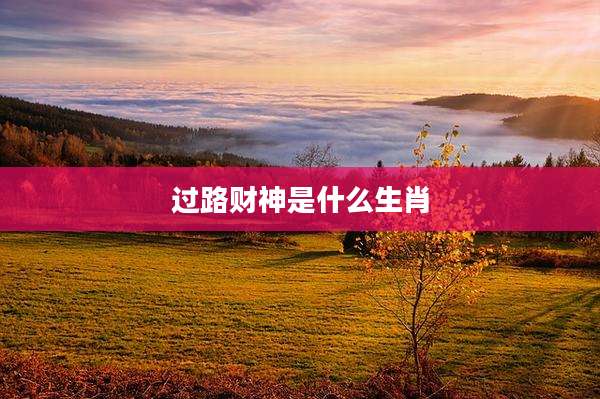 过路财神是什么生肖