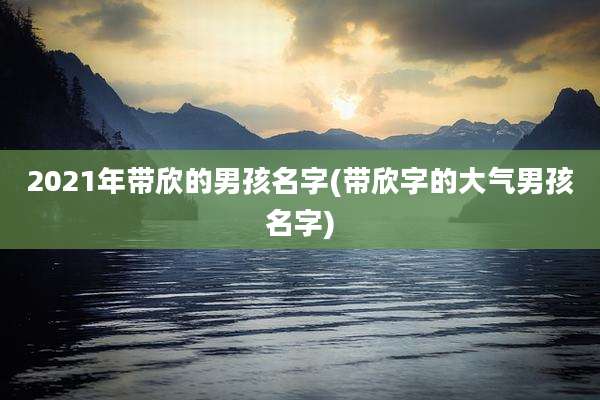 2021年带欣的男孩名字(带欣字的大气男孩名字)