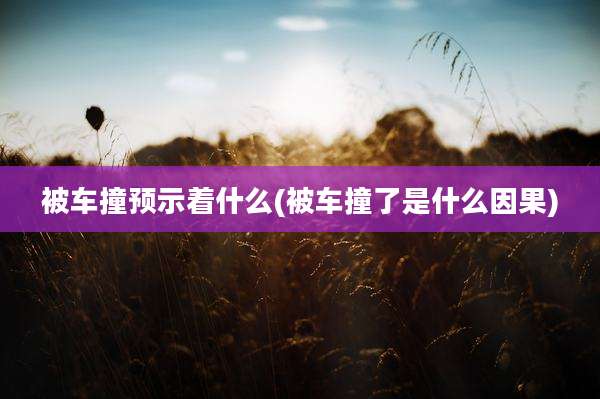 被车撞预示着什么(被车撞了是什么因果)