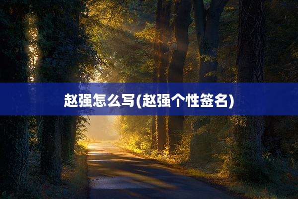 赵强怎么写(赵强个性签名)