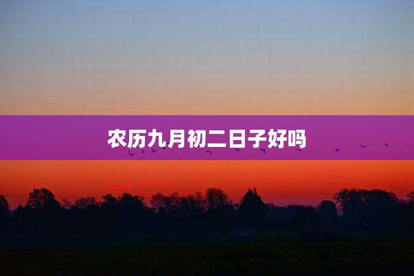 农历九月初二日子好吗