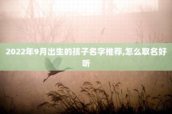 2022年9月出生的孩子名字推荐,怎么取名好听