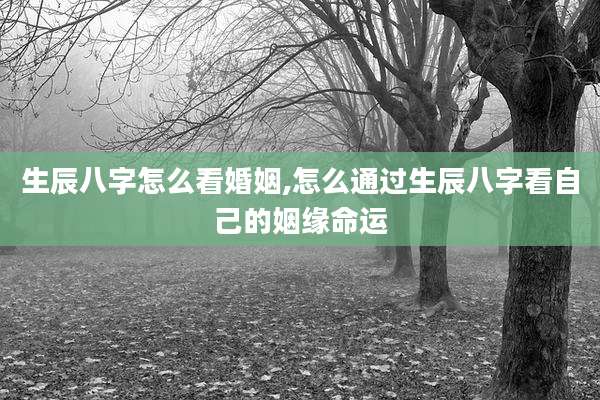 生辰八字怎么看婚姻,怎么通过生辰八字看自己的姻缘命运