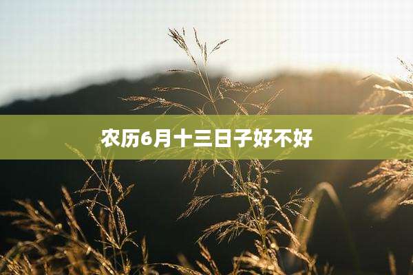 农历6月十三日子好不好