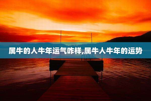 属牛的人牛年运气咋样,属牛人牛年的运势