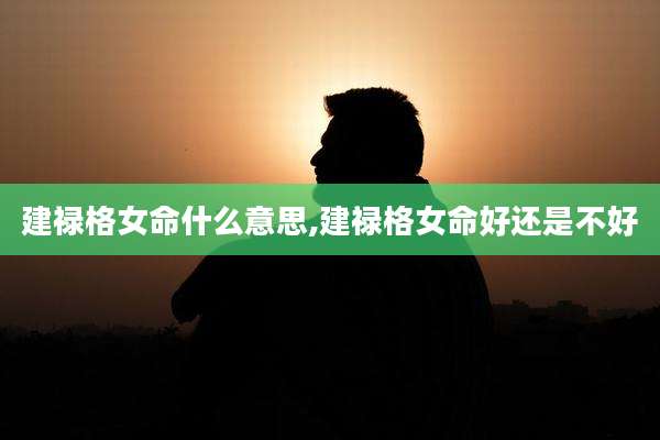 建禄格女命什么意思,建禄格女命好还是不好