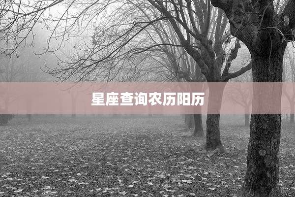 星座查询农历阳历