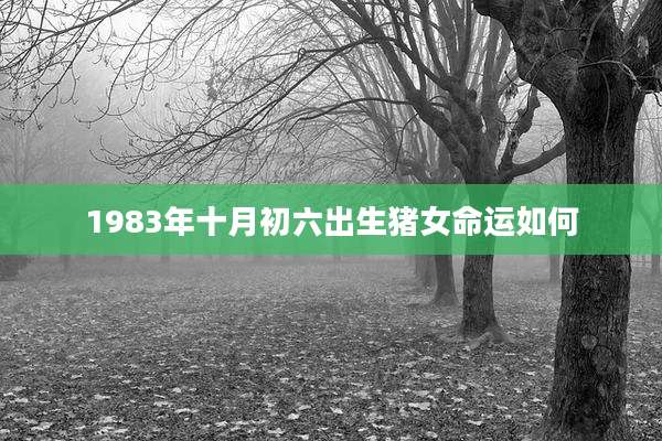 1983年十月初六出生猪女命运如何