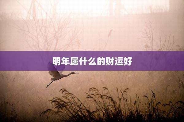 明年属什么的财运好
