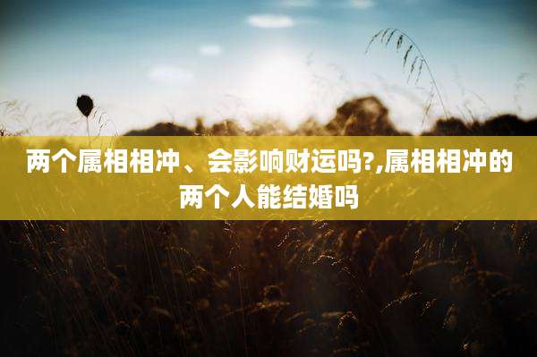 两个属相相冲、会影响财运吗?,属相相冲的两个人能结婚吗