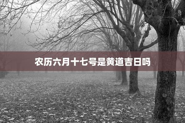 农历六月十七号是黄道吉日吗