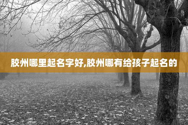 胶州哪里起名字好,胶州哪有给孩子起名的