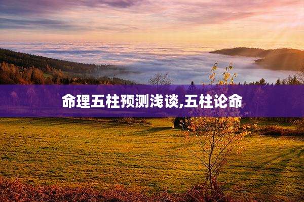 命理五柱预测浅谈,五柱论命