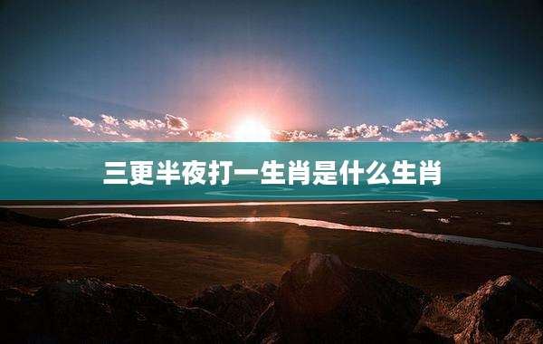三更半夜打一生肖是什么生肖