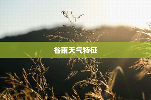 谷雨天气特征