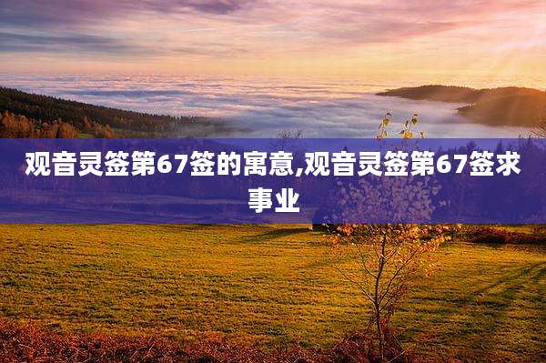 观音灵签第67签的寓意,观音灵签第67签求事业