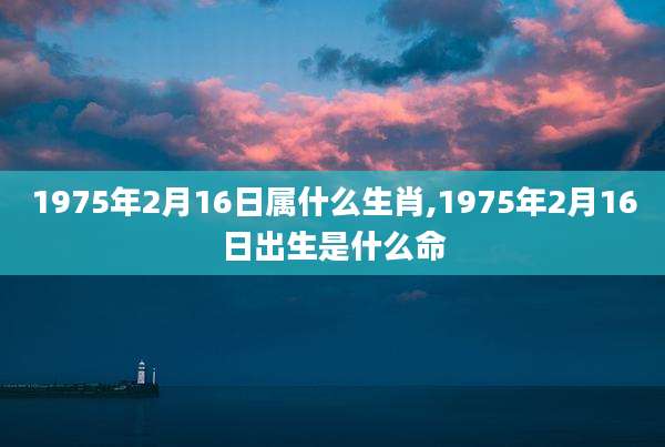 1975年2月16日属什么生肖,1975年2月16日出生是什么命