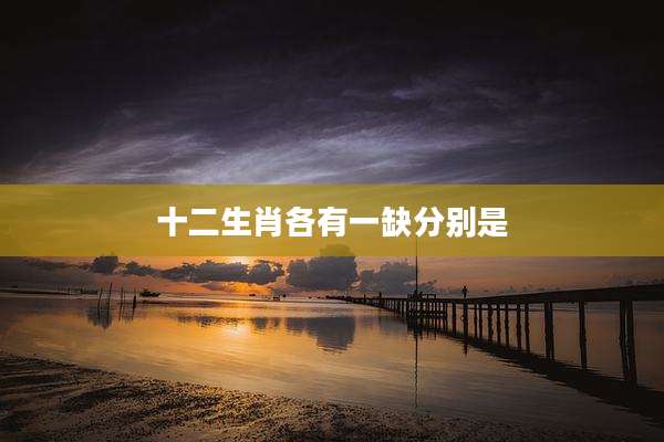 十二生肖各有一缺分别是