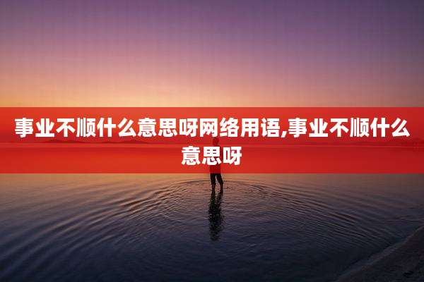 事业不顺什么意思呀网络用语,事业不顺什么意思呀