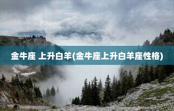 金牛座 上升白羊(金牛座上升白羊座性格)