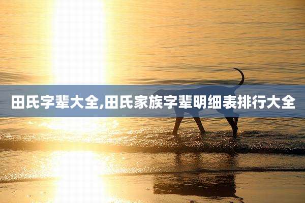 田氏字辈大全,田氏家族字辈明细表排行大全