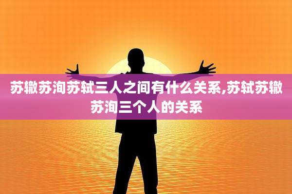 苏辙苏洵苏轼三人之间有什么关系,苏轼苏辙苏洵三个人的关系