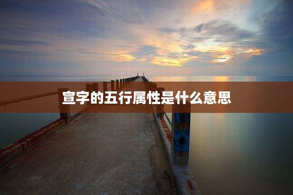 宣字的五行属性是什么意思