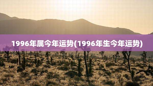 1996年属今年运势(1996年生今年运势)