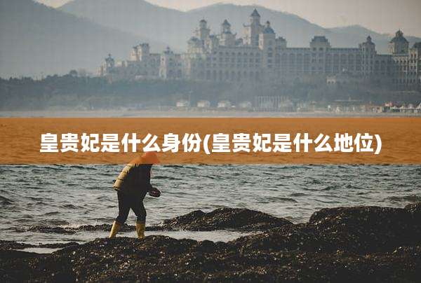 皇贵妃是什么身份(皇贵妃是什么地位)