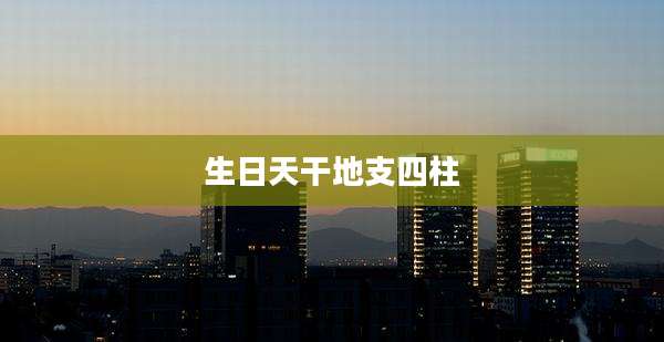 生日天干地支四柱