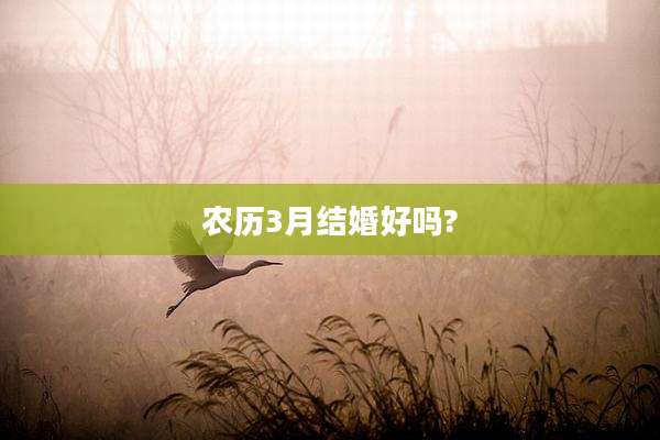 农历3月结婚好吗?