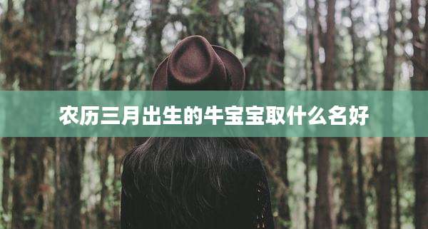 农历三月出生的牛宝宝取什么名好