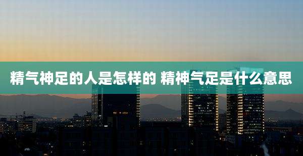 精气神足的人是怎样的 精神气足是什么意思